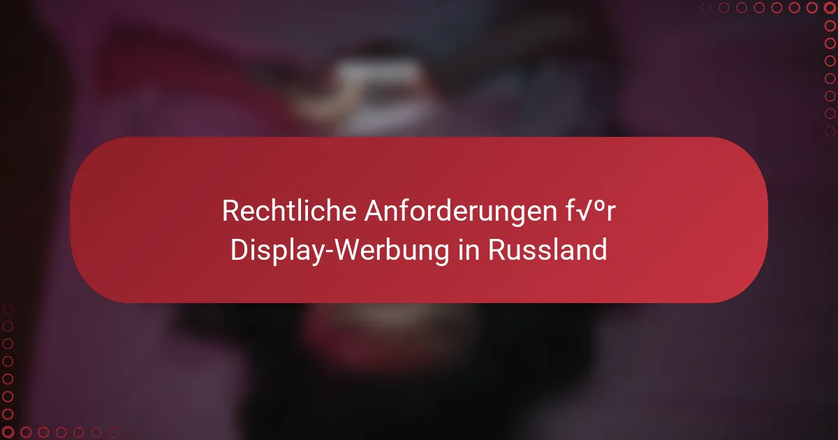 Rechtliche Anforderungen für Display-Werbung in Russland