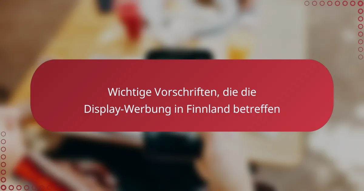 Wichtige Vorschriften, die die Display-Werbung in Finnland betreffen