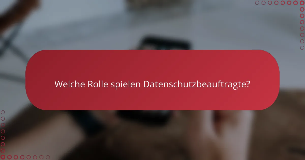 Welche Rolle spielen Datenschutzbeauftragte?