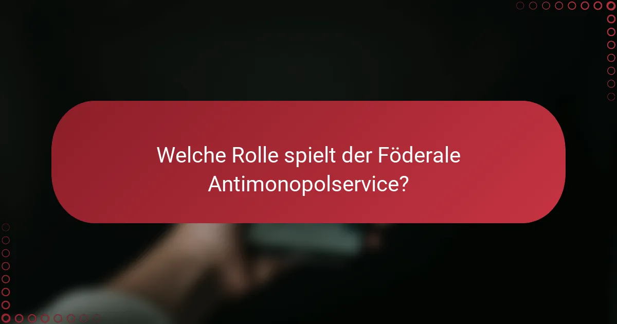 Welche Rolle spielt der Föderale Antimonopolservice?