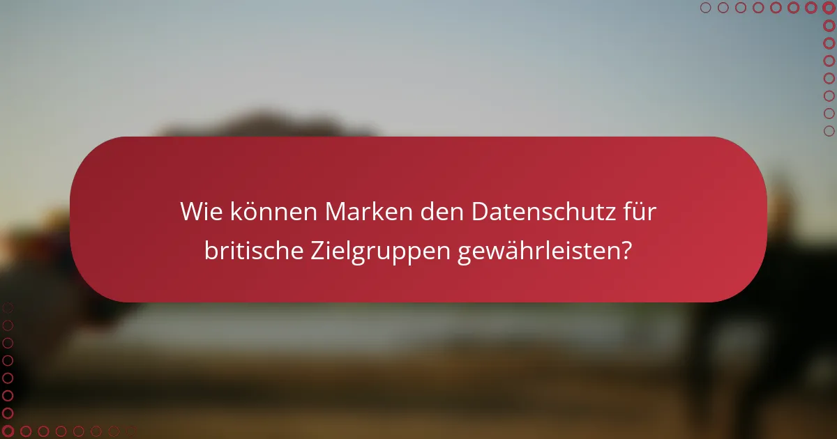 Wie können Marken den Datenschutz für britische Zielgruppen gewährleisten?