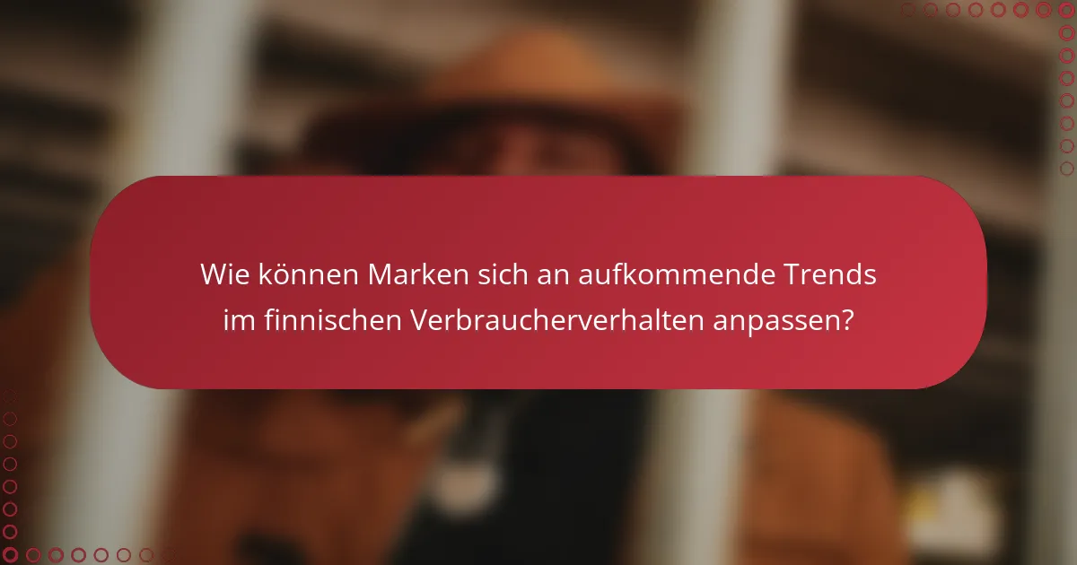 Wie können Marken sich an aufkommende Trends im finnischen Verbraucherverhalten anpassen?